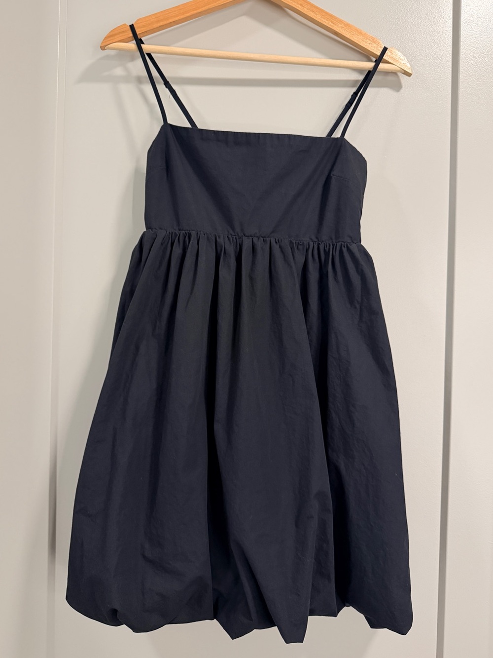 Aritzia Sunday Best Black Spaghetti-Strap Bubble Hem Dress